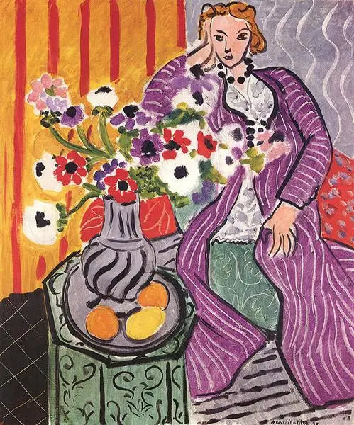 Fioletowa sukienka i anemony - Henri Matisse