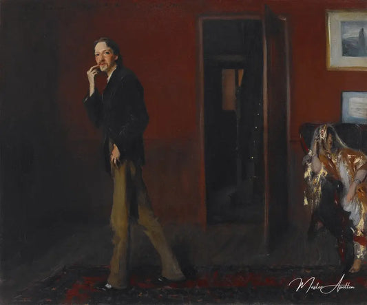 Robert Louis Stevenson et sa femme - John Singer Sargent - Reproductions de tableaux et peintures haut de gamme