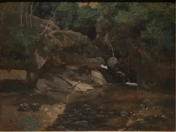Skały nad brzegiem strumienia, Civita Castellana - Jean-Baptiste Camille Corot