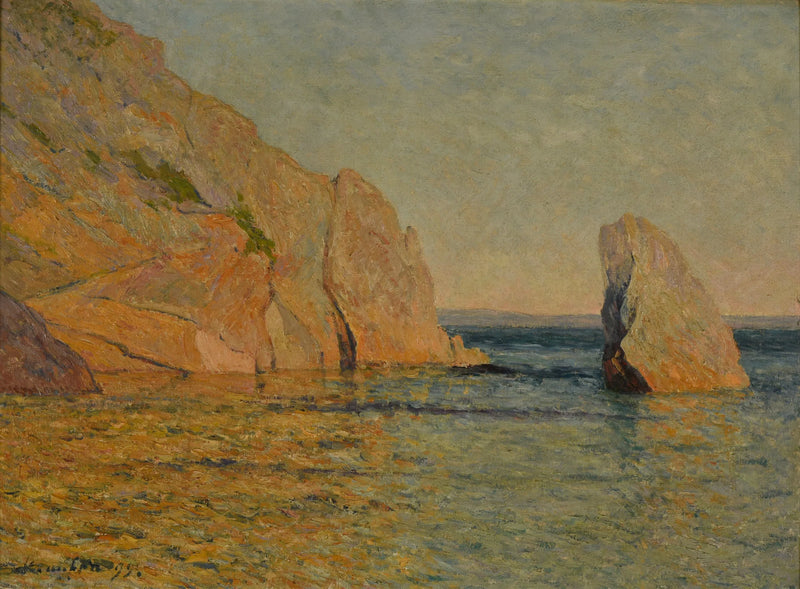Rochers au soleil couchant - Maxime Maufra