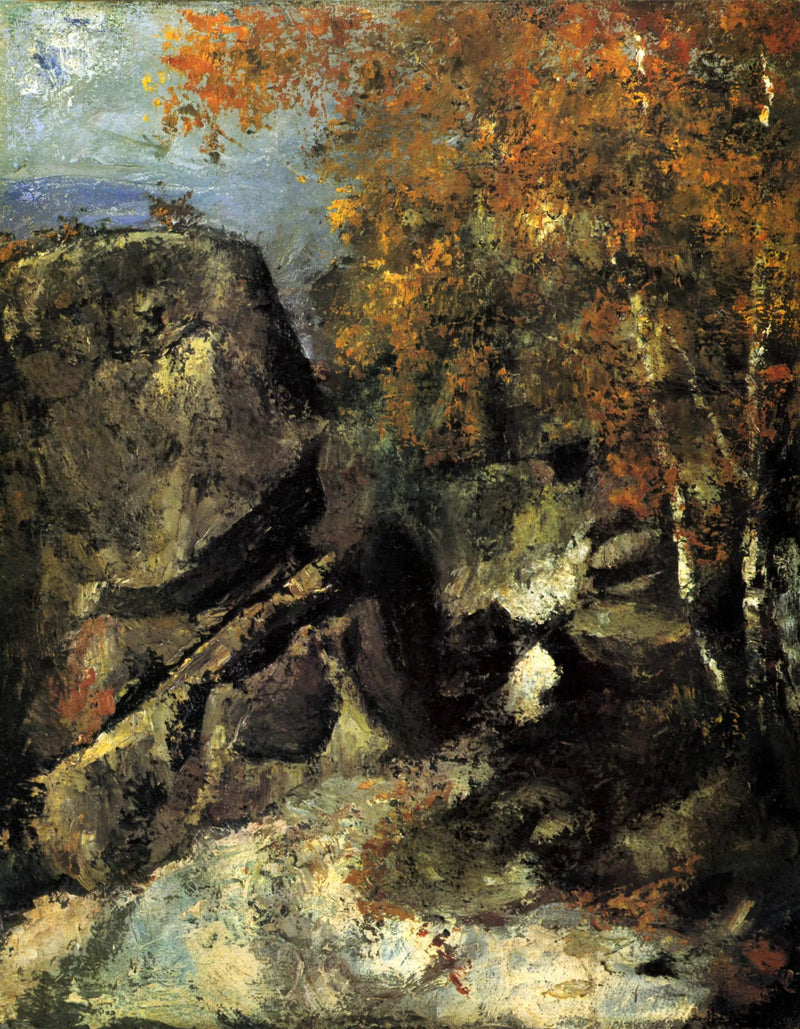 Skały w lesie - Paul Cézanne