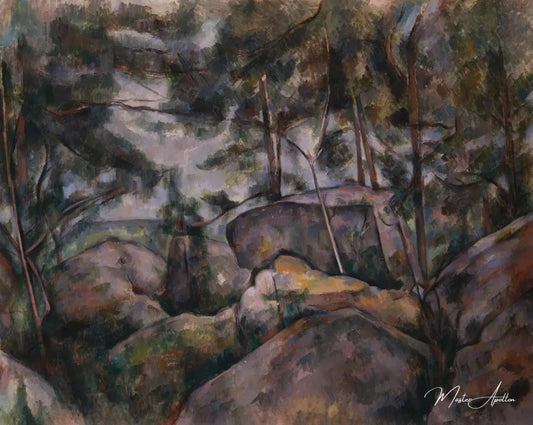 Rochers dans la forêt - Paul Cézanne - Reproductions de tableaux et peintures haut de gamme