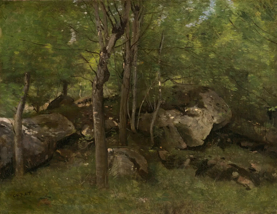 Skały z lasu Fontainebleau - Jean-Baptiste Camille Corot