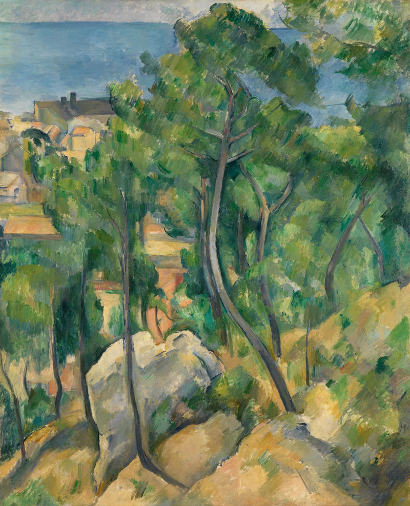 Skały, sosny i morze w Estaque - Paul Cézanne