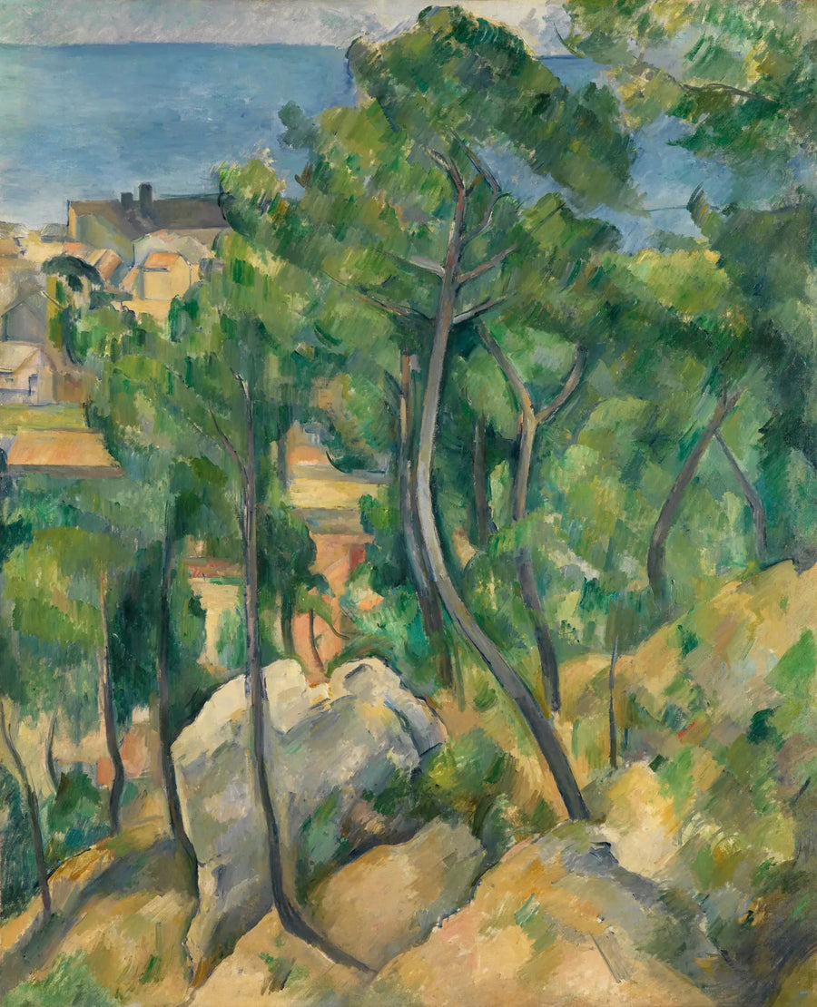 Skały, sosny i morze w Estaque - Paul Cézanne