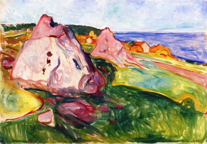 Czerwone skały w pobliżu Åsgårdstrand - Edvard Munch