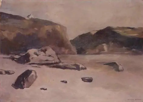 Skały na plaży - Odilon Redon