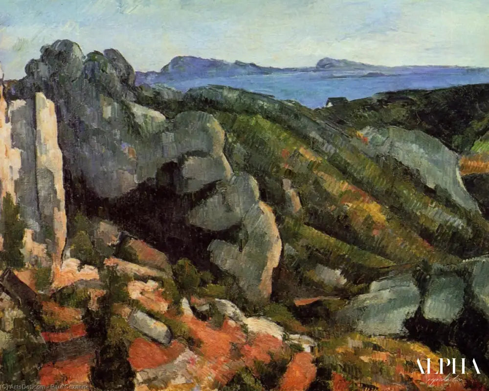 Roches à l'Estaque - Paul Cézanne - Reproductions de tableaux et peintures haut de gamme