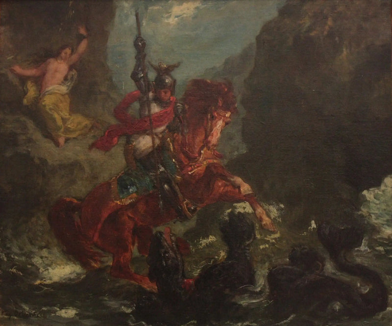 Roger uwalniający Angélique - Eugène Delacroix