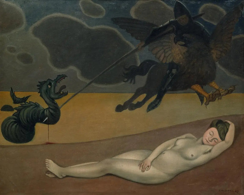 Roger dostarczający Angélique - Félix Vallotton