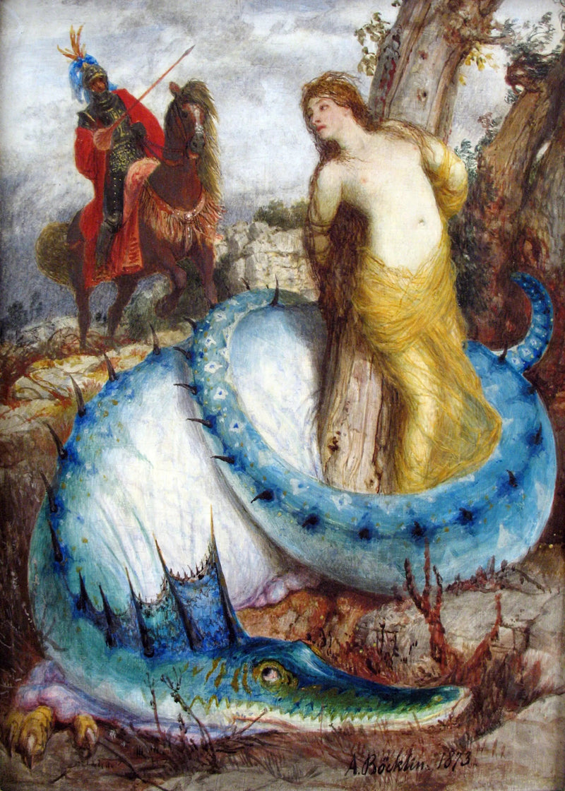 Roger uwalniający Angelicę - Arnold Böcklin