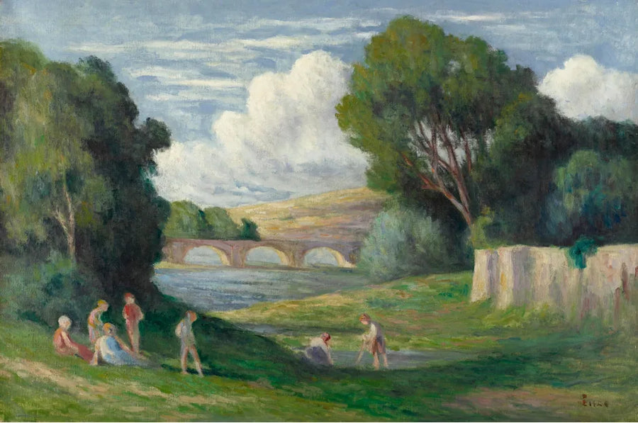 Rolleboise, pływacy przy ujściu Sekwany - Maximilien Luce
