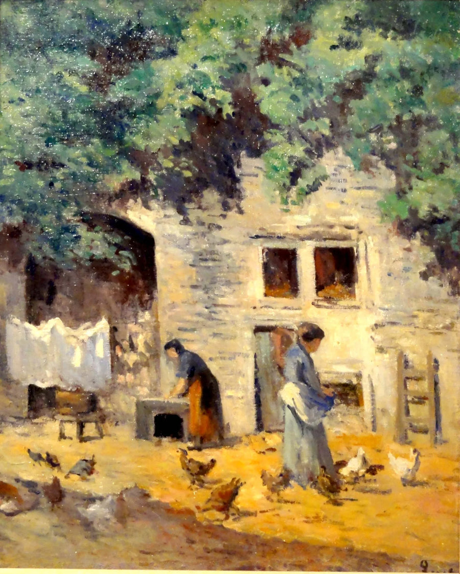 Rolleboise, podwórko na farmie - Maximilien Luce