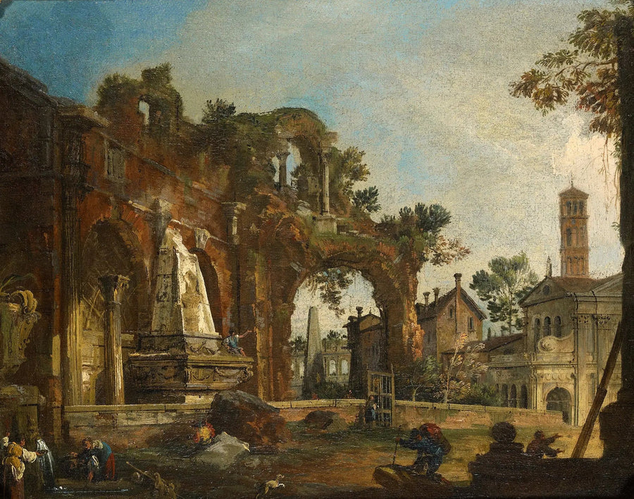 Rzym: Capriccio z ruinami opartymi na Forum - Canaletto