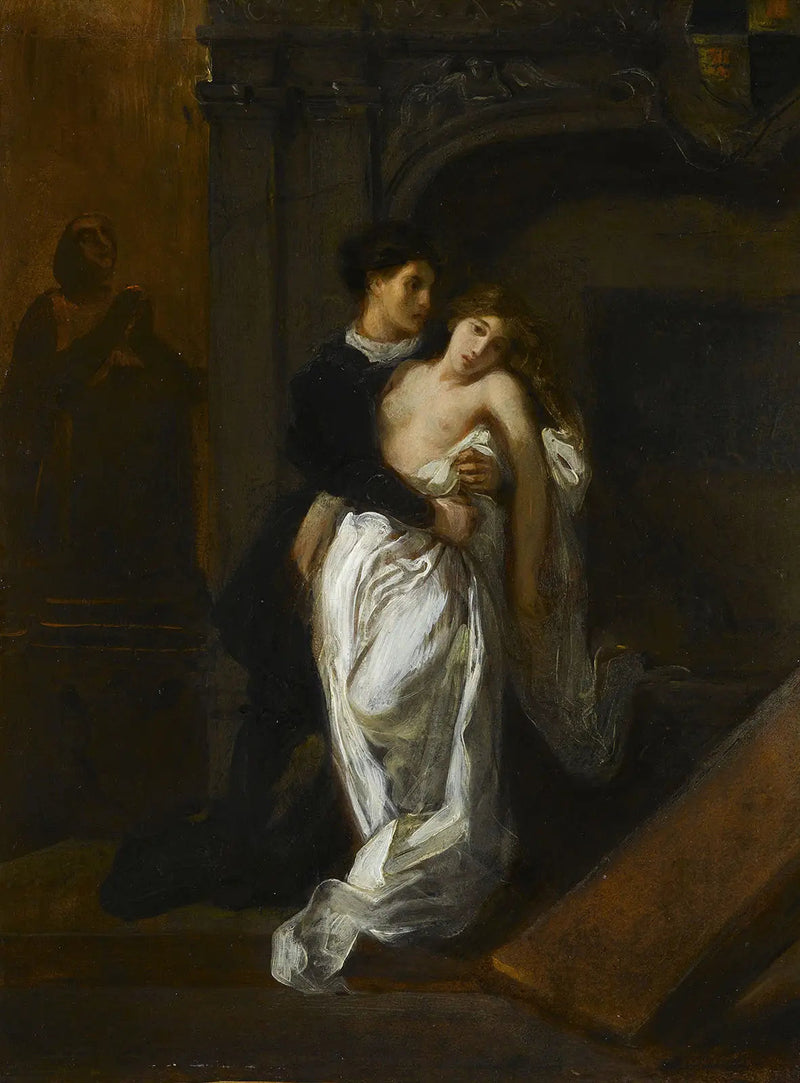 Romeo i Julia przy grobie Capuletów - Eugène Delacroix