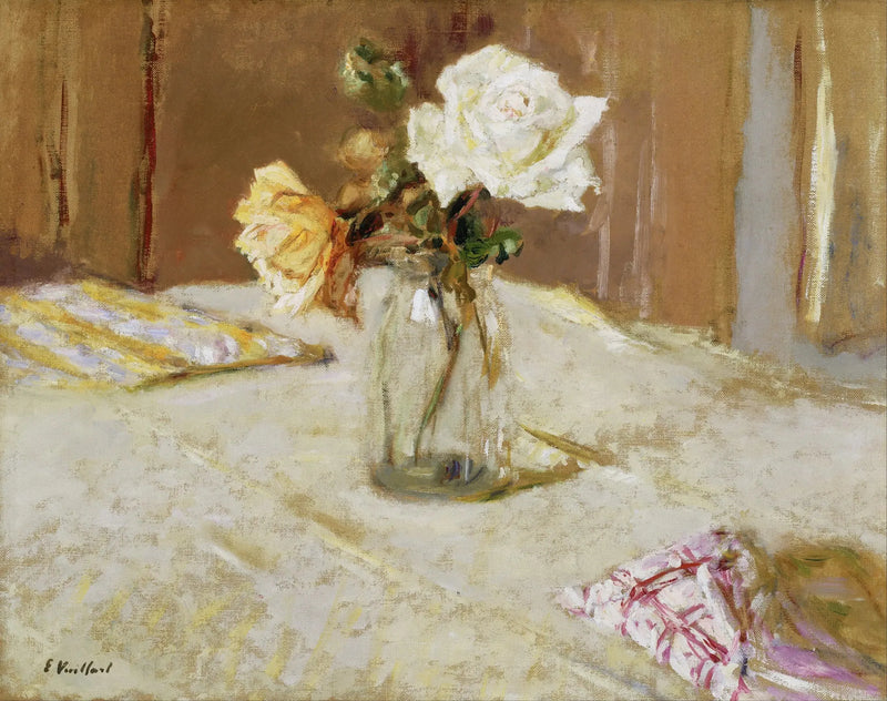 Róże w szklanym wazonie - Édouard Vuillard