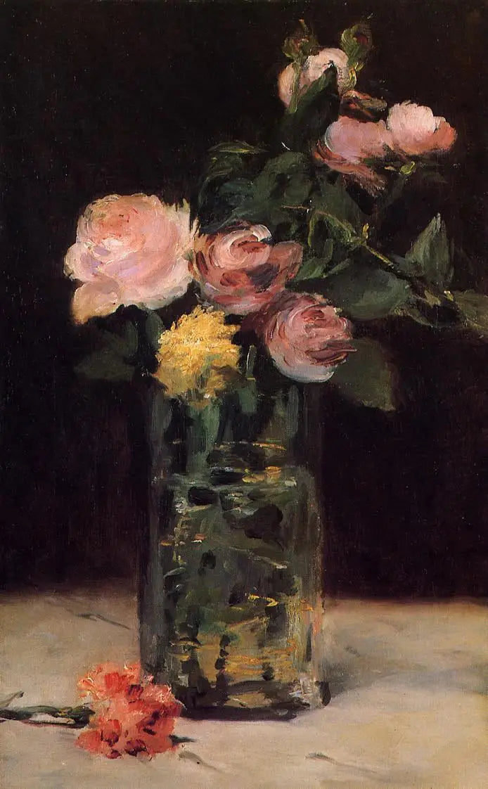 Róże w wazonie - Édouard Manet