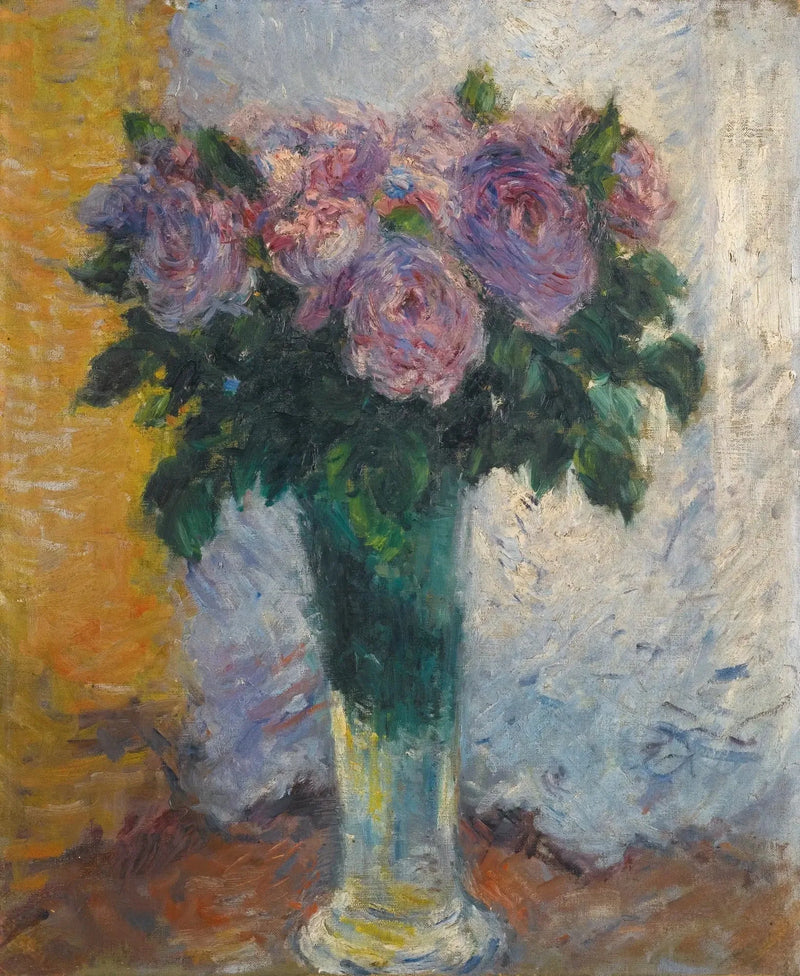 Róże w wazonie - Gustave Caillebotte
