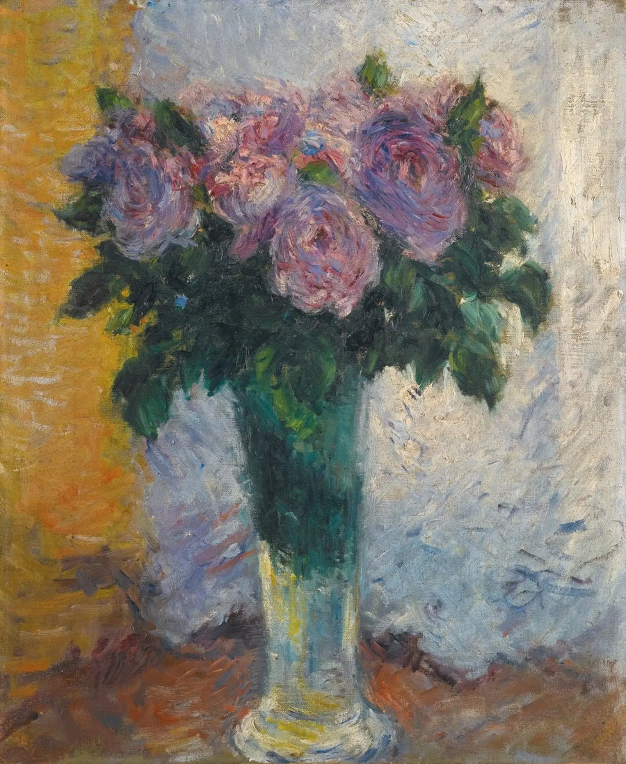 Róże w wazonie - Gustave Caillebotte