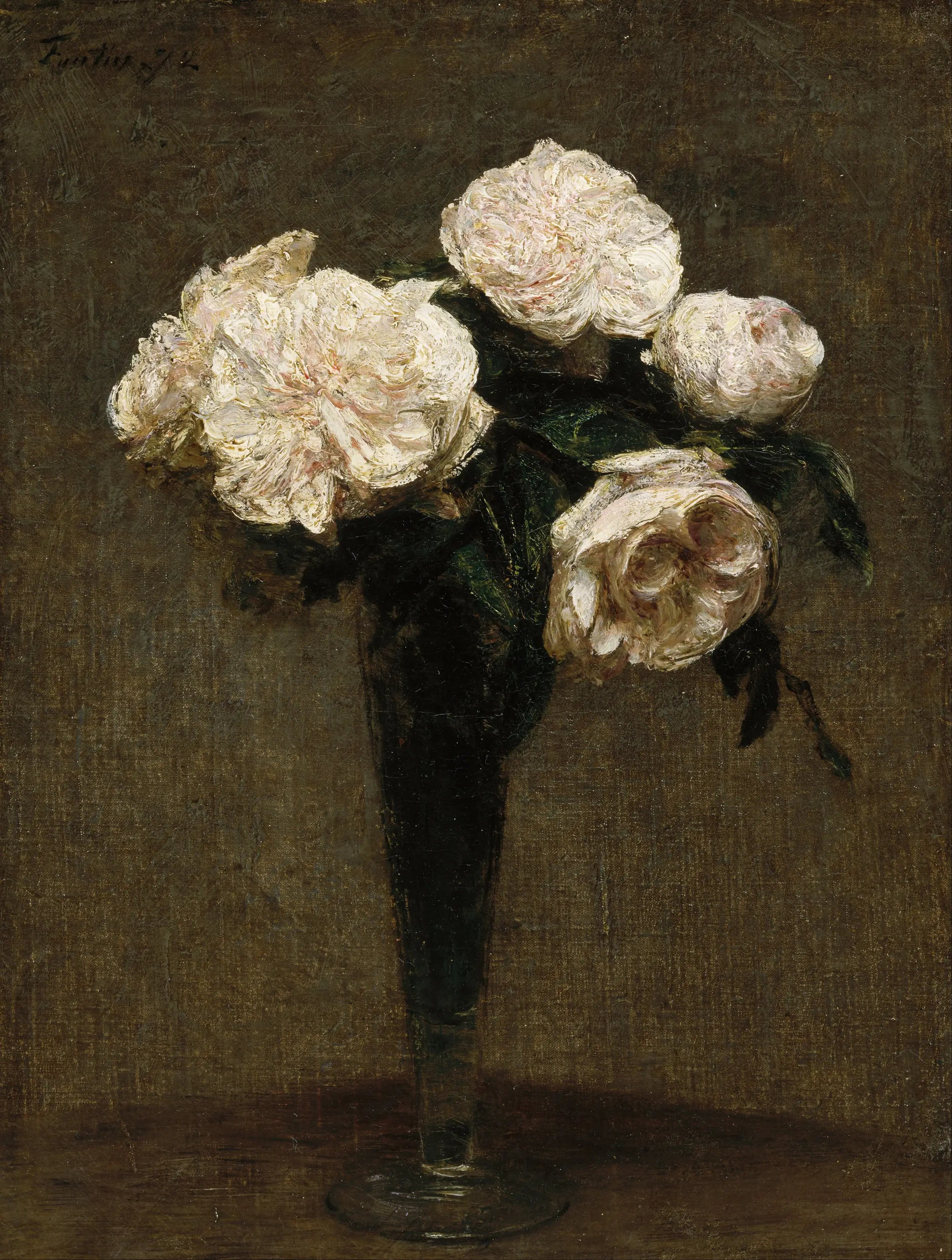 Roses dans un vase - Henri Fantin-Latour - Alpha Reproduction