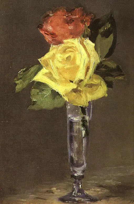 Róże w kieliszku szampana - Édouard Manet