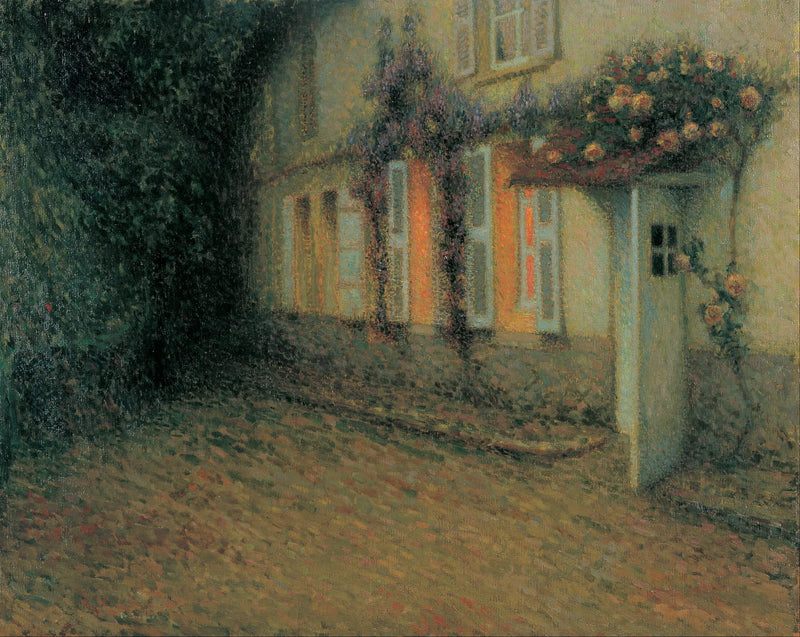 Róże i glicynie na domu - Henri Le Sidaner