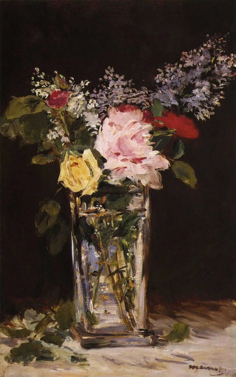 Róże i lilie - Édouard Manet