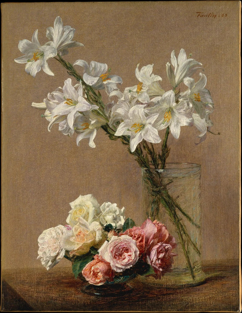 Róże i lilia - Henri Fantin-Latour
