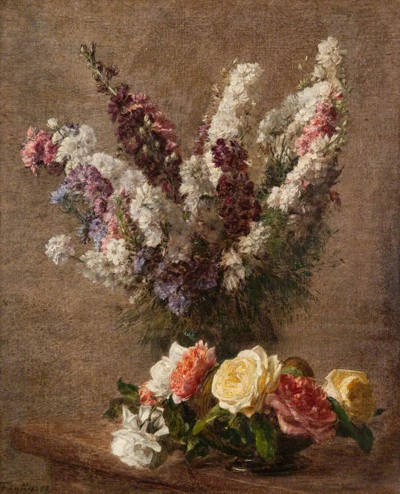 Róże i jaskółcze ziele - Henri Fantin-Latour
