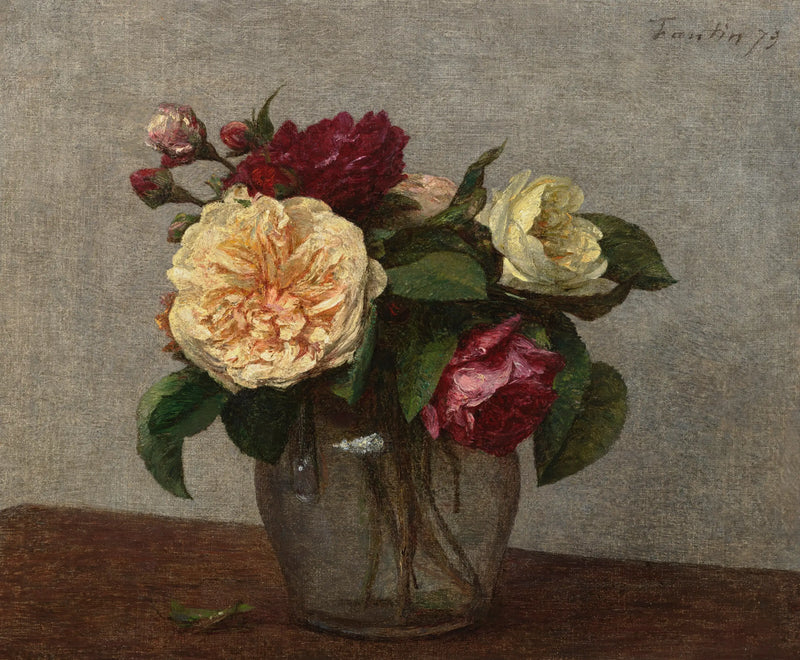 Żółte i czerwone róże - Henri Fantin-Latour