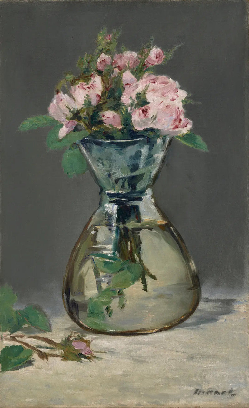 Róże muszkatołowe w wazonie - Édouard Manet