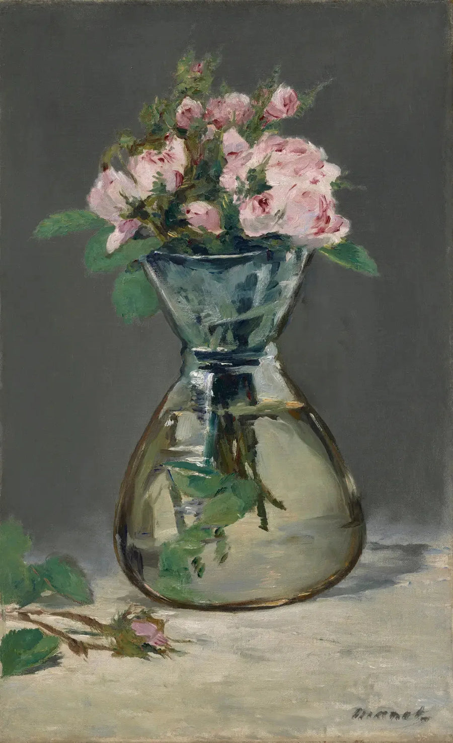 Róże muszkatołowe w wazonie - Édouard Manet