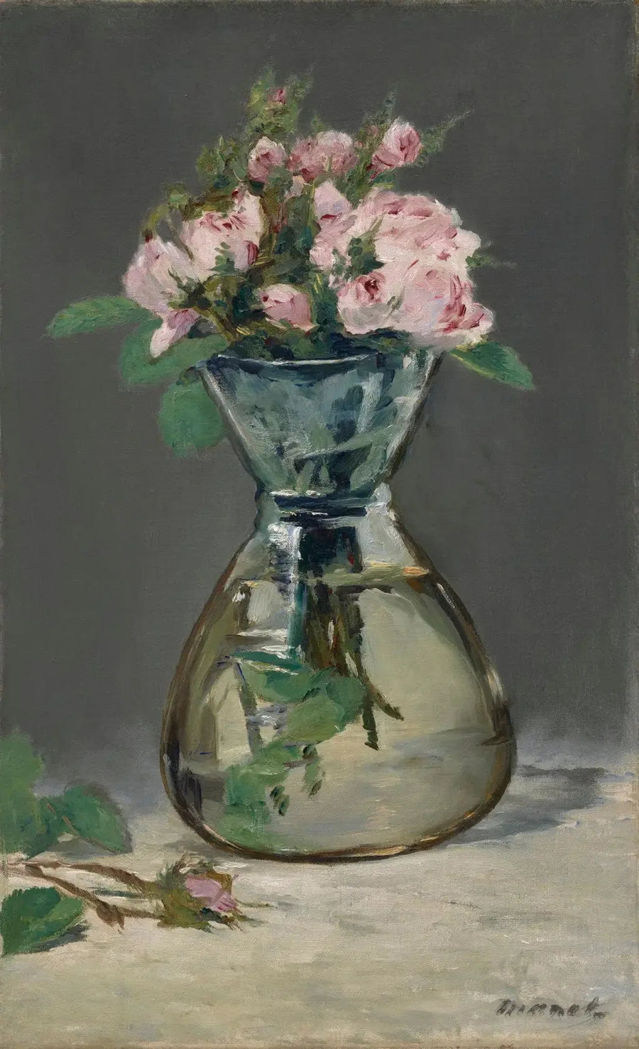 Róże muszkatołowe w wazonie - Édouard Manet