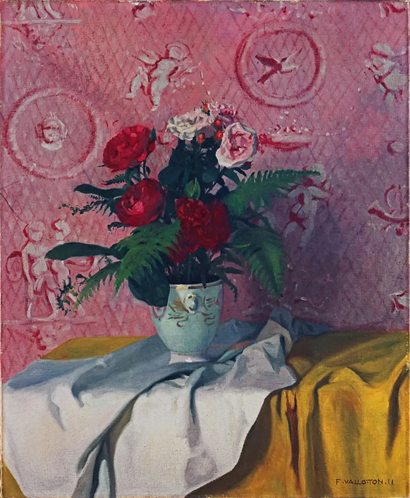 Czerwone i białe róże - Félix Vallotton