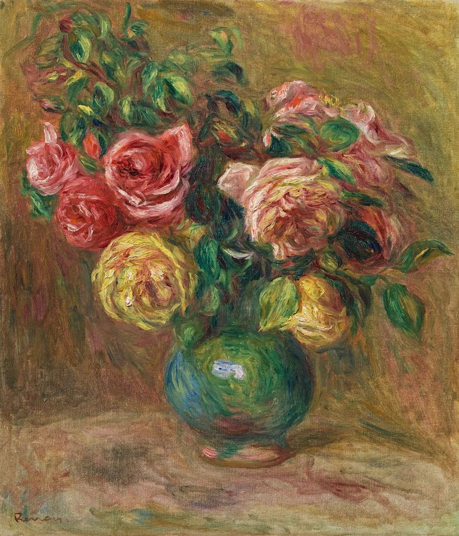 Róże w zielonym wazonie - Pierre-Auguste Renoir