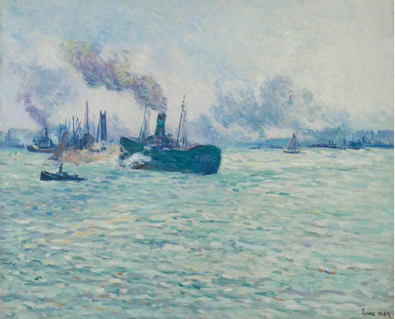 Rotterdam, scena portowa - Maximilien Luce