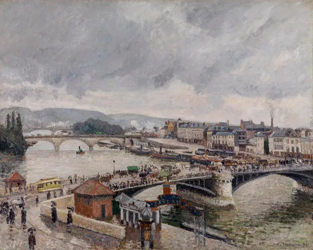 Rouen. Mosty Boieldieu i Corneille, efekt deszczu - Camille Pissarro