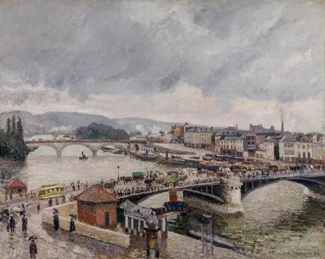 Rouen. Mosty Boieldieu i Corneille, efekt deszczu - Camille Pissarro