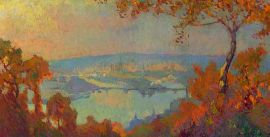 Rouen, widok na Sekwanę - Robert Antoine Pinchon