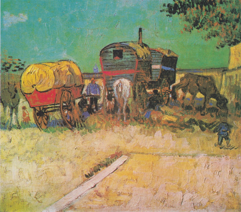 Les Roulottes, obóz cyganów w okolicach Arles - Vincent van Gogh
