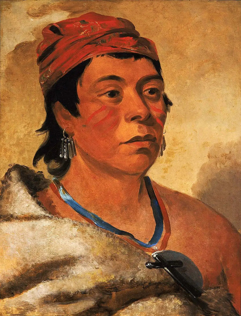 Okrągła Wyspa, wojownik - George Catlin