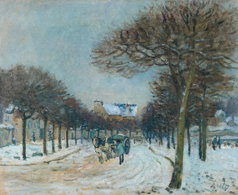 Obwodnica Abreuvoir de Marly-le-Roi, czas śniegu - Alfred Sisley