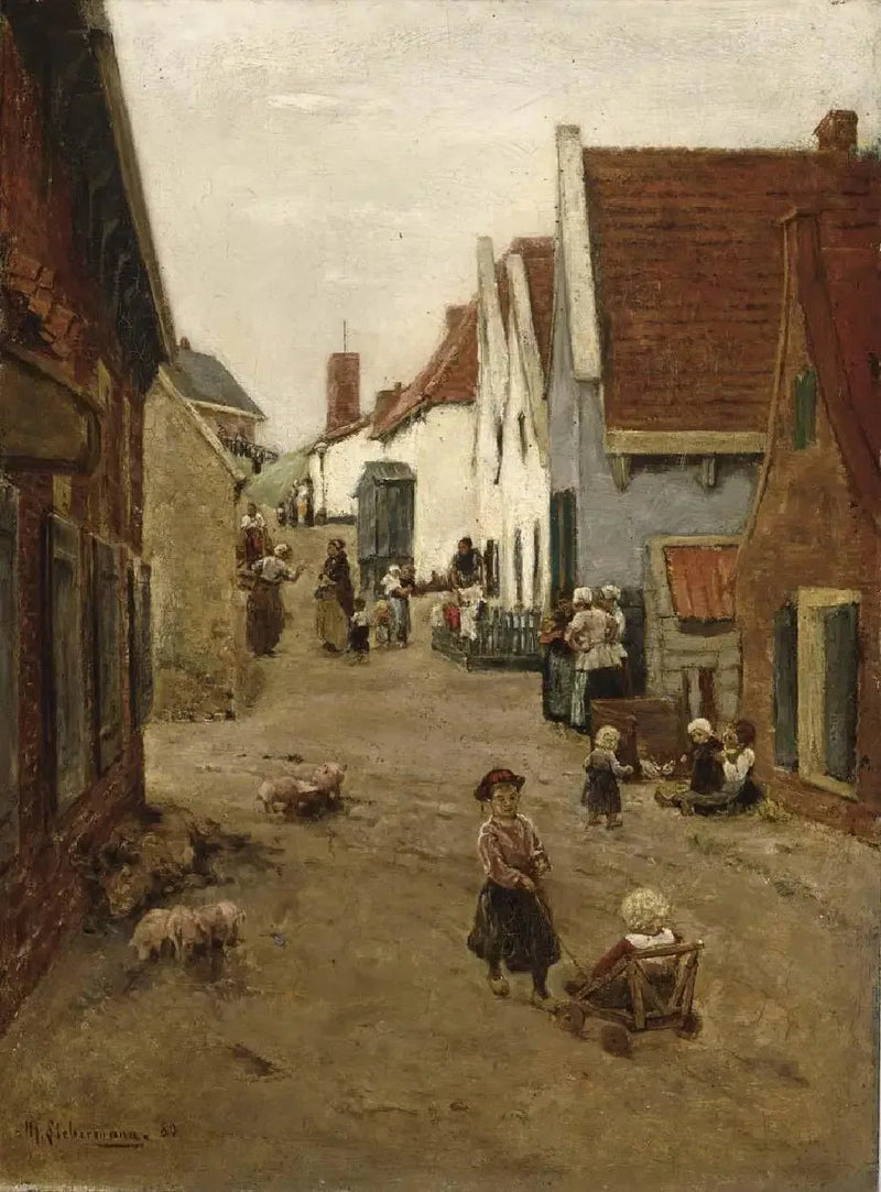Droga wioski holenderskiej / ulica w Zandvoort - Max Liebermann