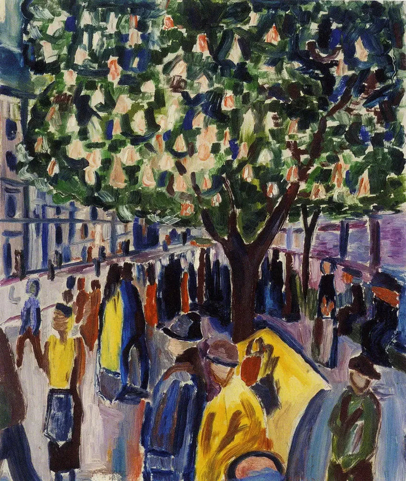 ulica z kwitnącym kasztanowcem - Edvard Munch