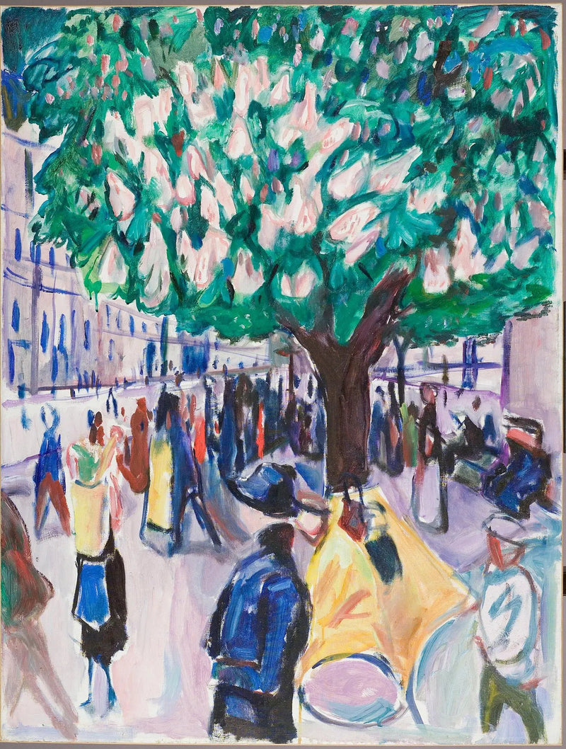 ulica z kwitnącym kasztanowcem - Edvard Munch
