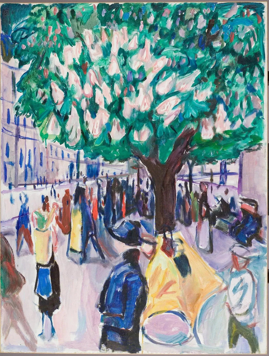 ulica z kwitnącym kasztanowcem - Edvard Munch