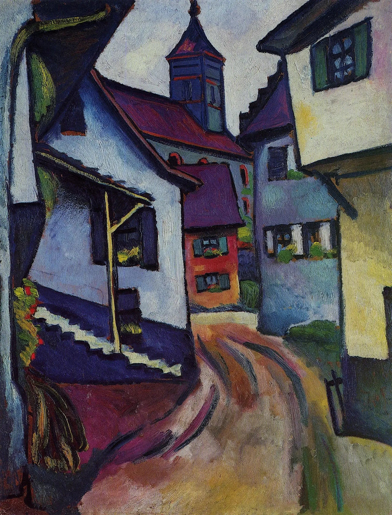 Ulica z kościołem w Kandern - August Macke