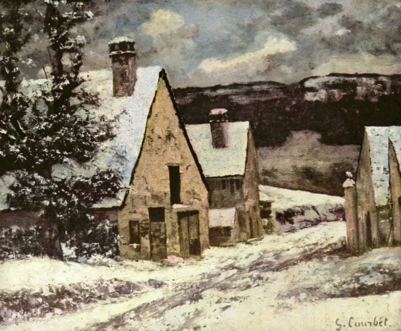 Ulica wiejska zimą - Gustave Courbet