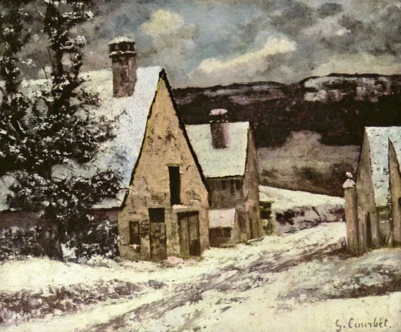 Ulica wiejska zimą - Gustave Courbet
