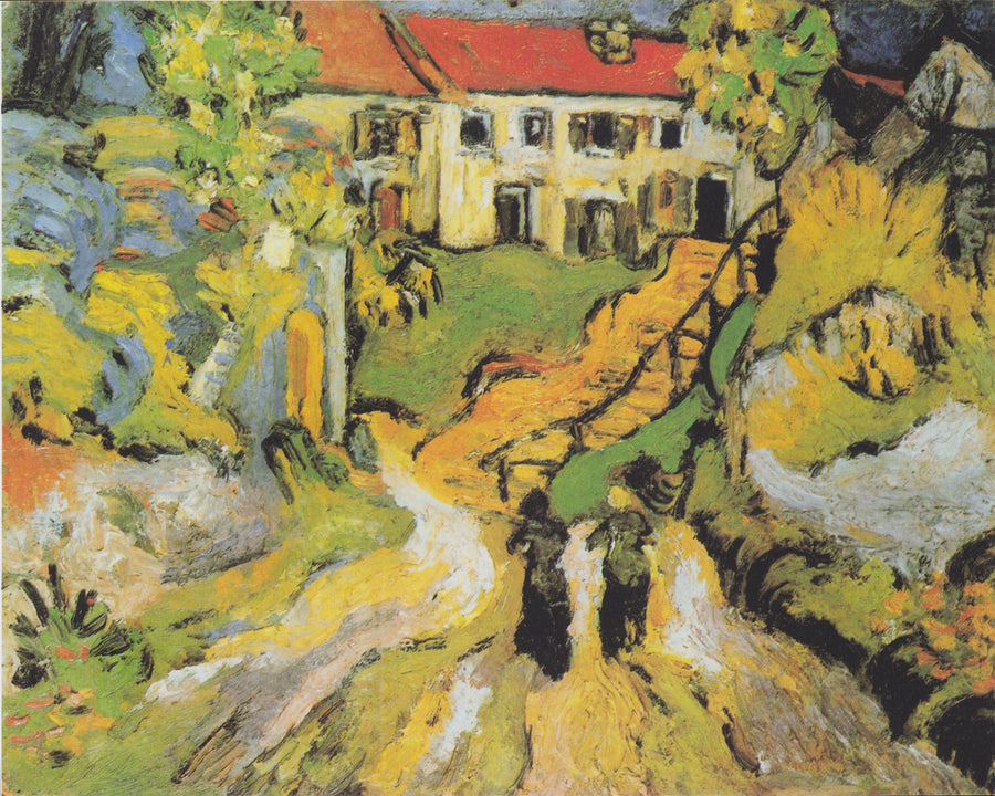 Ulica wioski i schody w Auvers z dwiema postaciami - Vincent van Gogh